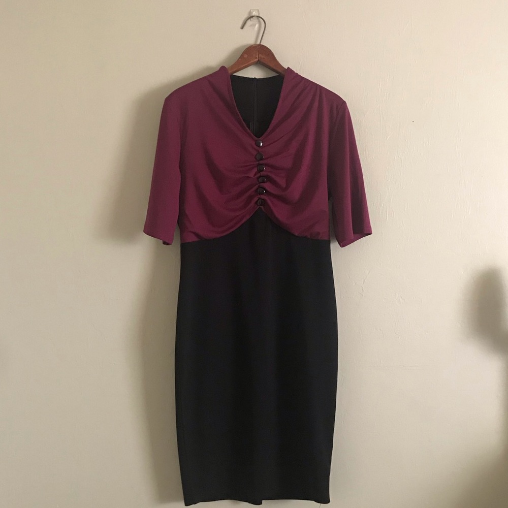 🐙Dark Magenta and Black Dress 🐙